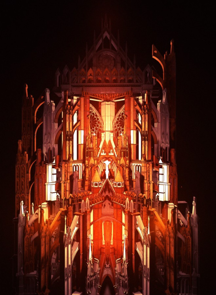 La mise en valeur exceptionnelle de la cathédrale Saint-Étienne au travers du festival «Constellations». (c) Metz Métropole.