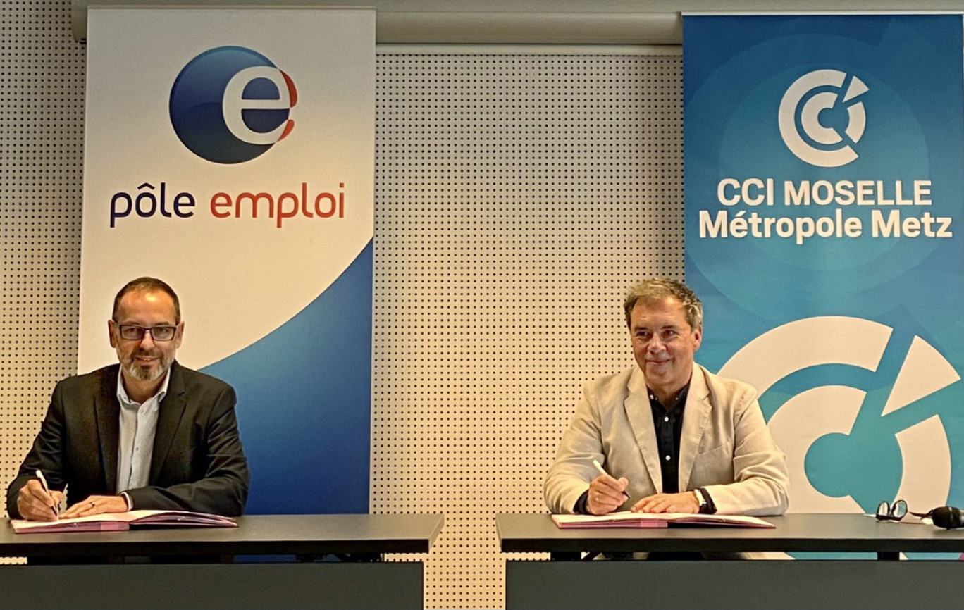 Fabrice Genter et Fabrice Nourdin, respectivement président de la CCI et directeur territorial de Pôle emploi.