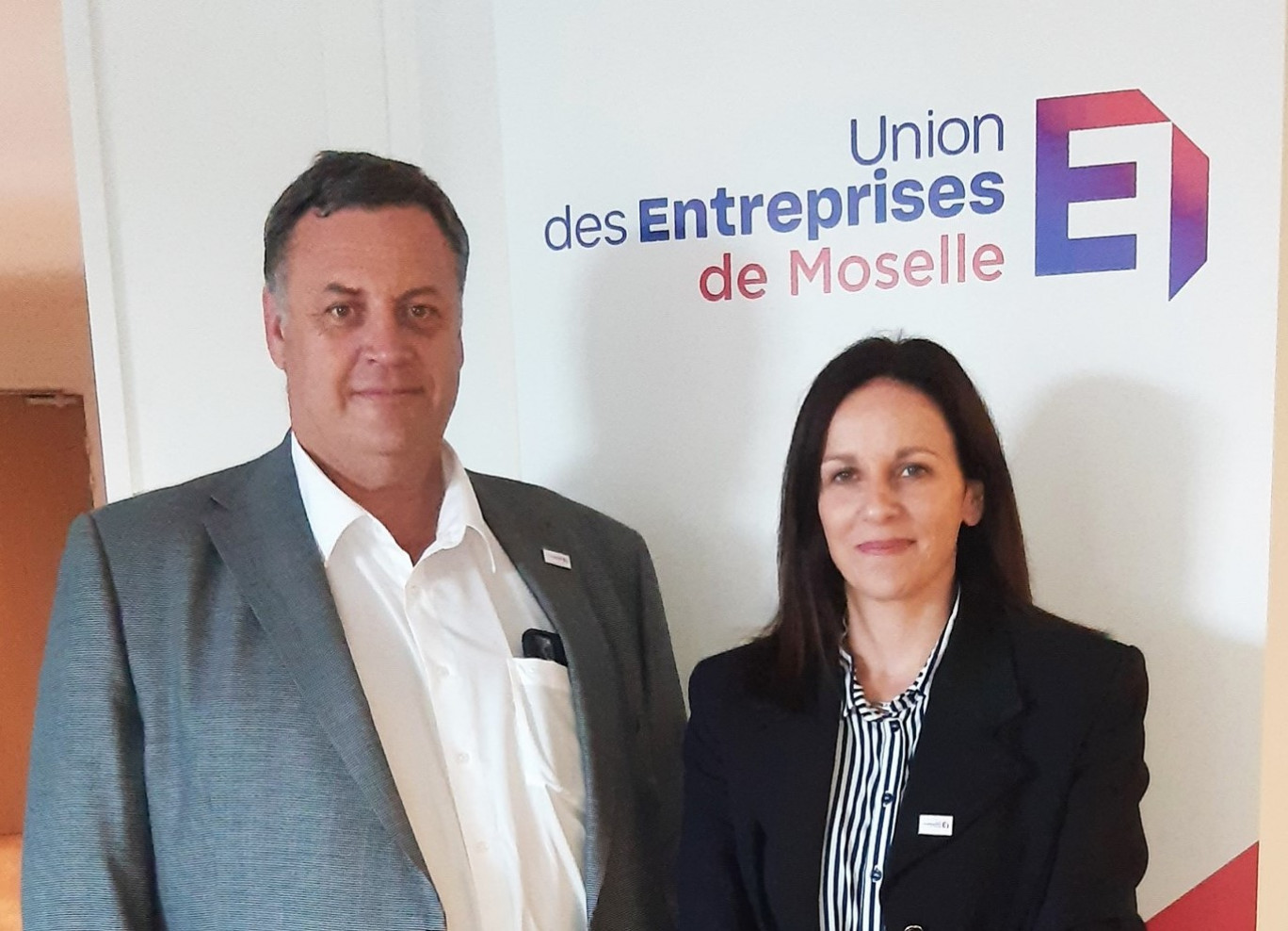 André Bousser, président de l'Union des Entreprises de Moselle, et Catherine Wagner, présidente déléguée. (c) UE57. 