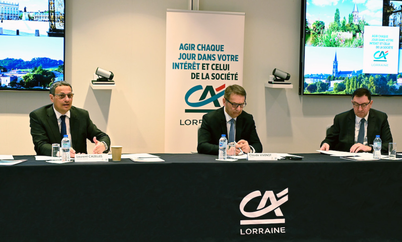 De gauche à droite : Laurent Cazelles (Directeur général), Claude Vivenot (Président) et Jean-François Rinfray (Directeur général adjoint). © : CA Lorraine.
