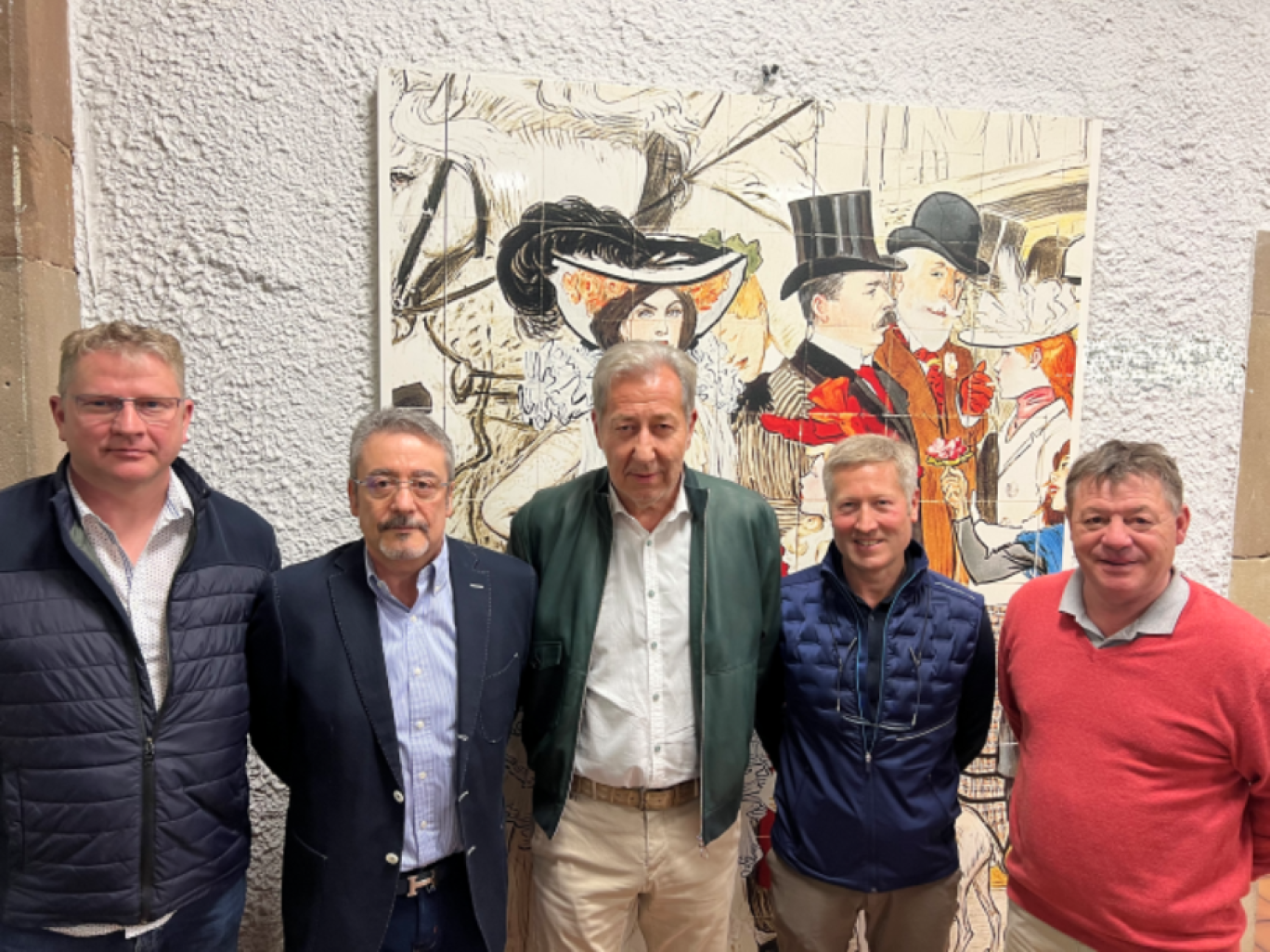 De gauche à droite : Éric Wagner, Carmelo Buttaci, Pierre Schaeffer, Frédéric Beck et Éric Faul. © : Fédération BTP Moselle.