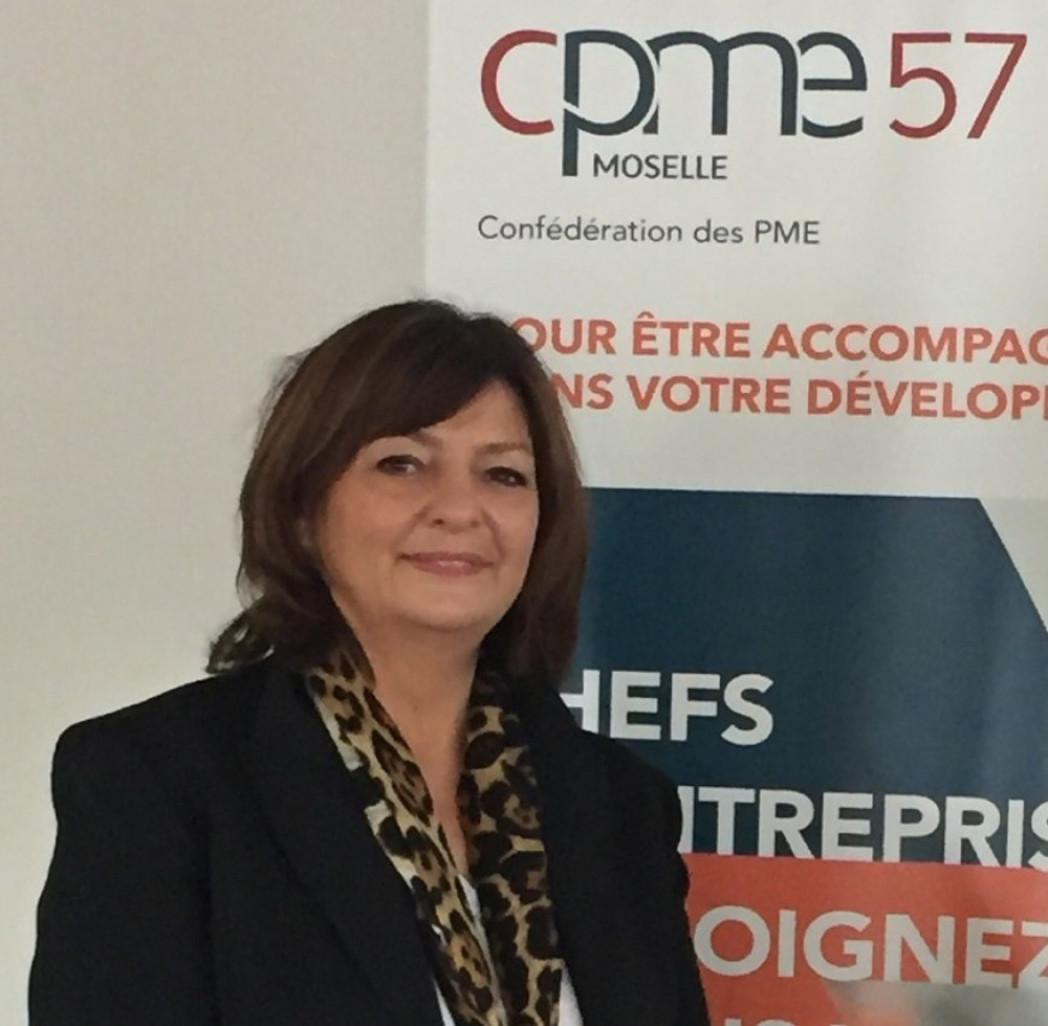 Avec son équipe, la présidente de la CPME 57, Nadège Risse, entend répondre aux défis de la sphère entrepreneuriale, avec dynamisme, pragmatisme... et optimisme. © CPME 57.    
