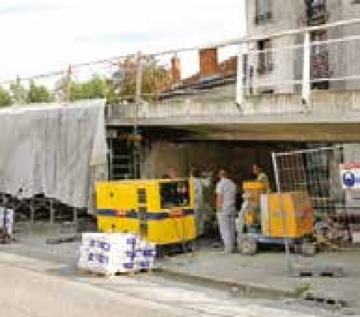 Une «guniteuse» de chez Mato’s est intervenue sur le chantier du pont Vayringe à Nancy. 